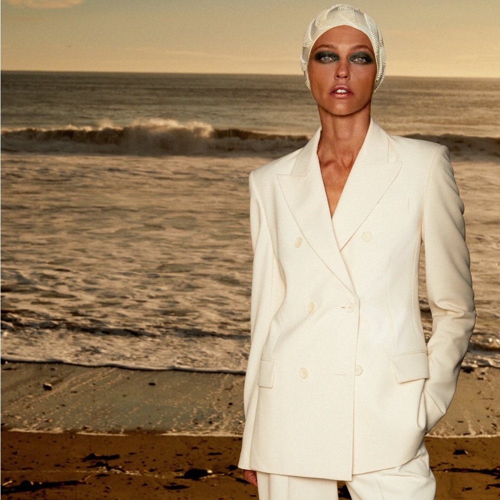 Zara Double Breasted Blazer - Cream